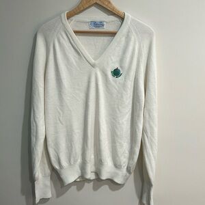 Ladies Vintage Pickering - Butler National V-Neck Sweater - Ivory - Large